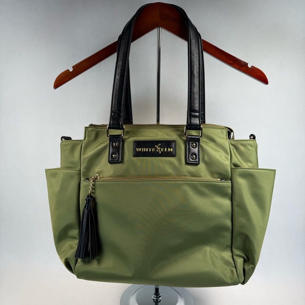 White Elm Gemini Mini Bag Travel, Work Diaper Bag - Nylon Retired Green READ